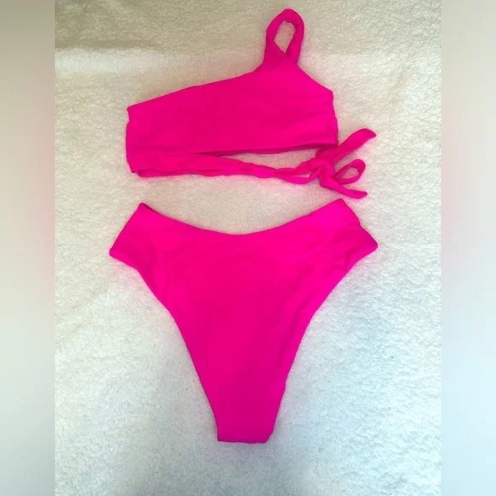 High Waisted Bikini Set 2 Piece Full Coverage Swimsuit Tummy Control Padded L - Picture 3 of 4